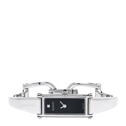 Gucci Stainless Steel Diamond 12mm 1500L Horsebit Quartz Watch Black 2 of 5