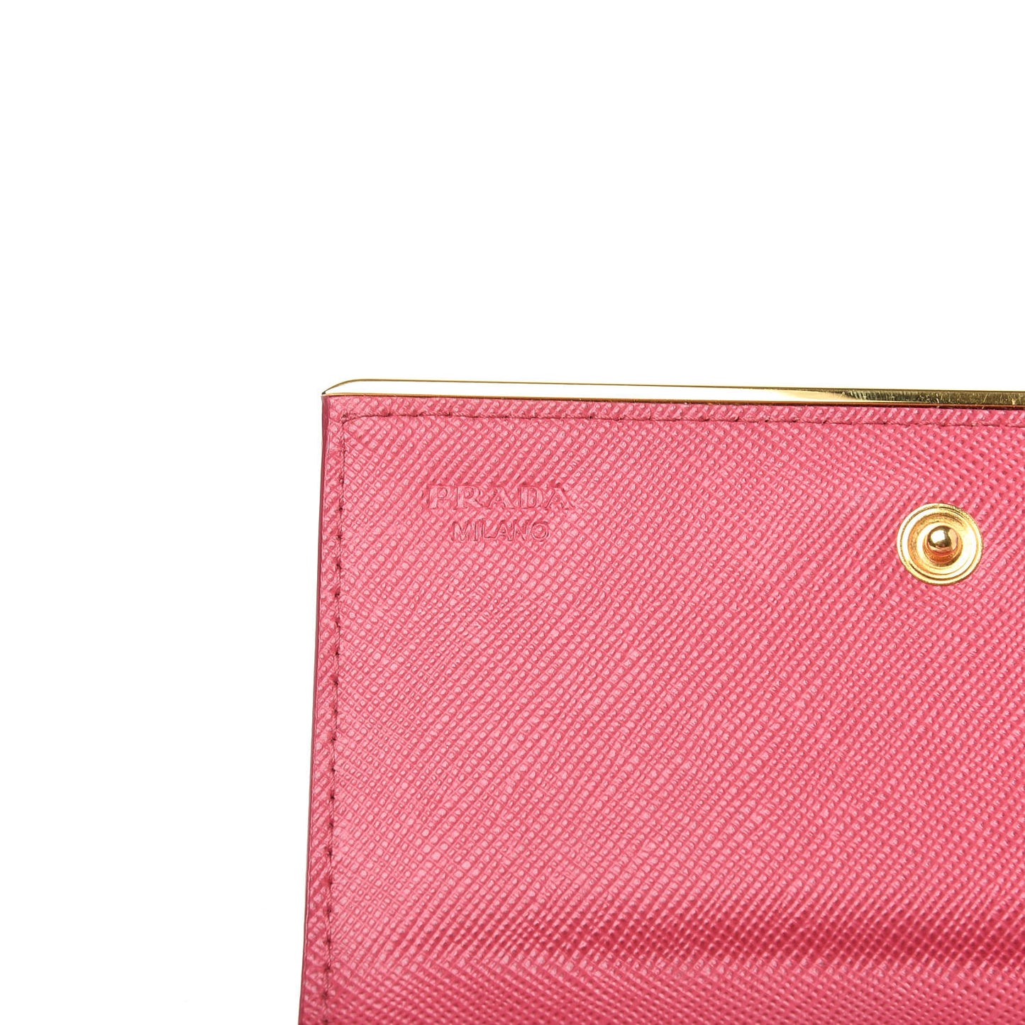 Saffiano Metal Bar Flap Wallet Peonia