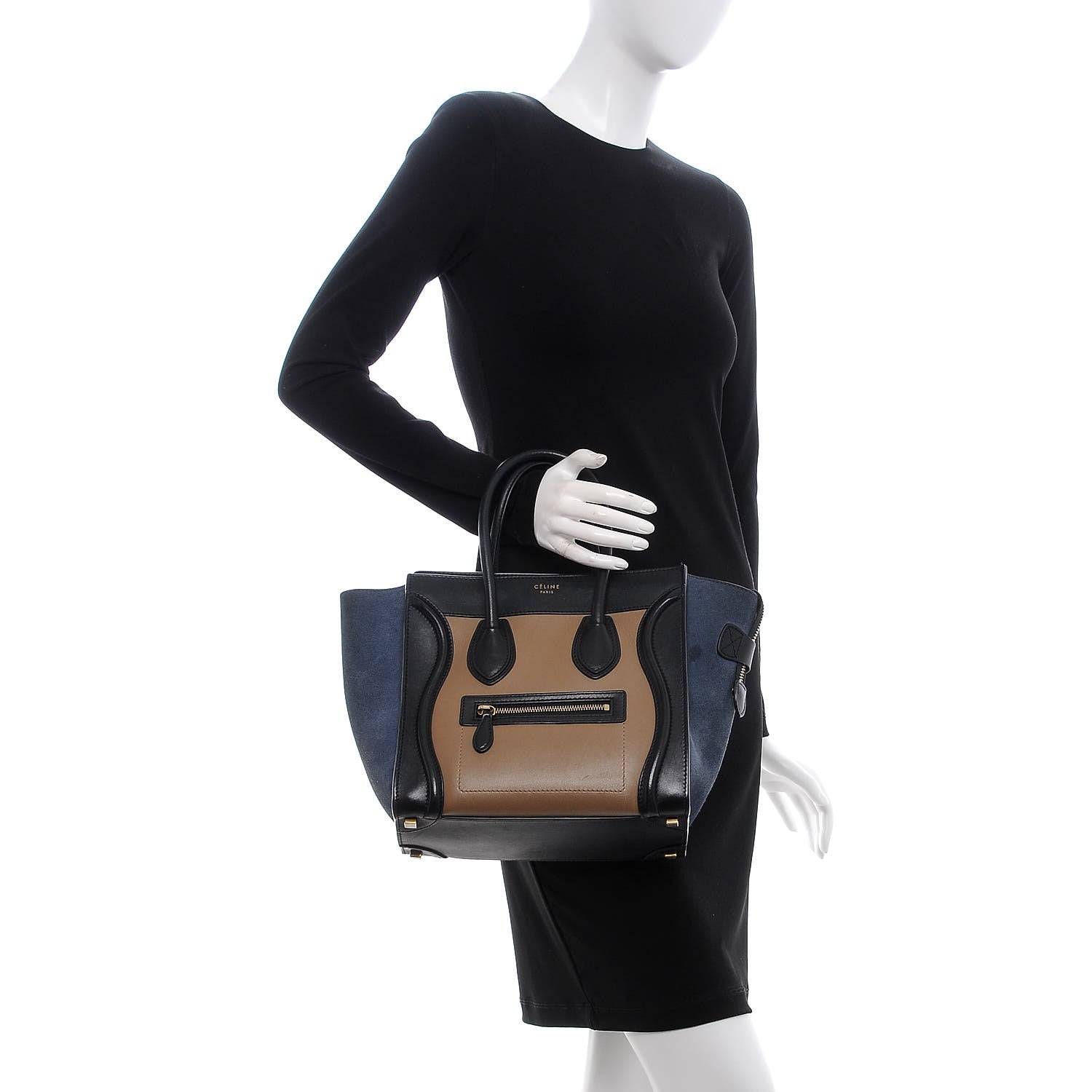 Celine Smooth Calfskin Suede Micro Tri-Color Luggage Beige 2 of 13