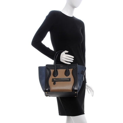 Celine Smooth Calfskin Suede Micro Tri-Color Luggage Beige 2 of 13