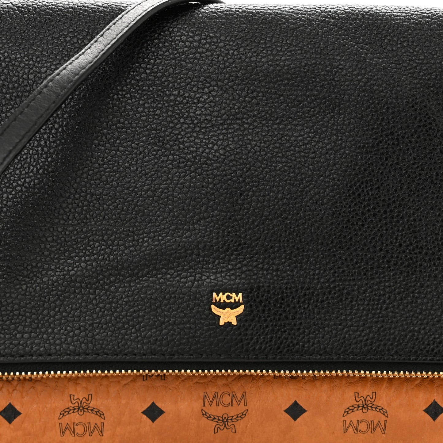 Visetos Corina Foldover Crossbody Bag Cognac Black