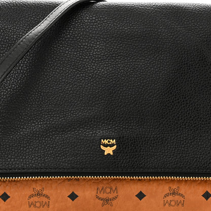 MCM Visetos Corina Foldover Crossbody Bag Cognac Black 8 of 11