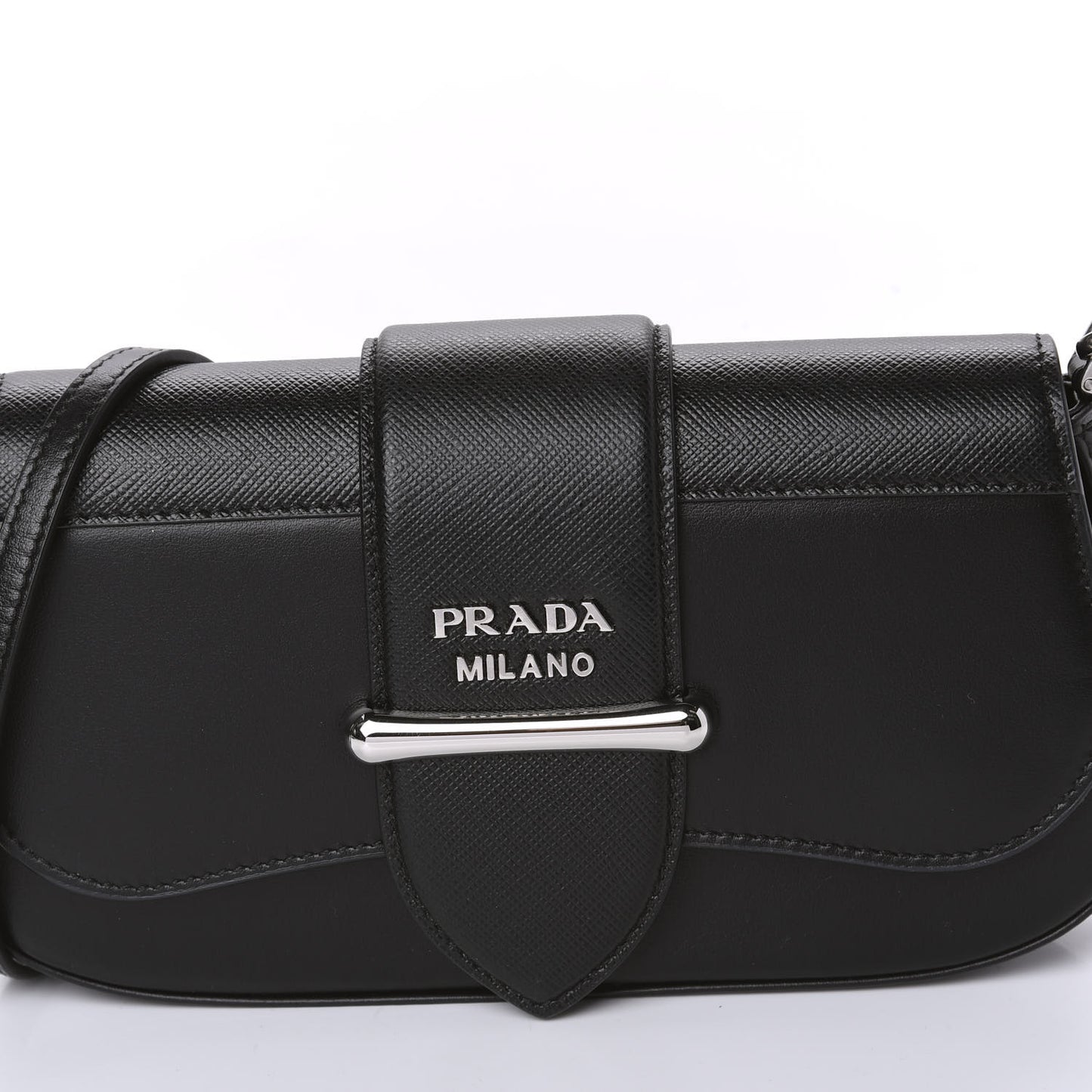 City Calfskin Saffiano Mini Sidonie Shoulder Bag Black