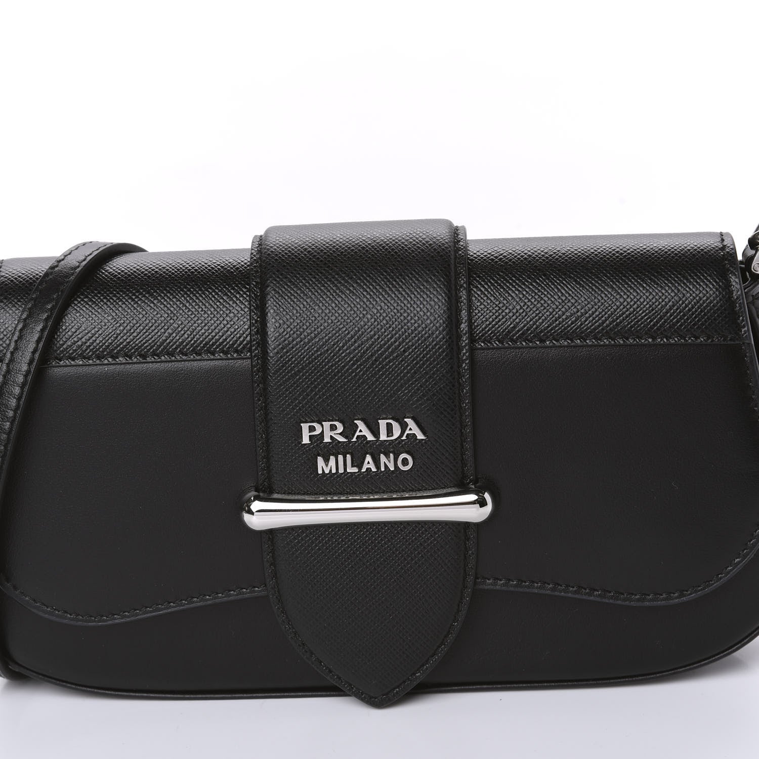 Prada City Calfskin Saffiano Mini Sidonie Shoulder Bag Black 9 of 10