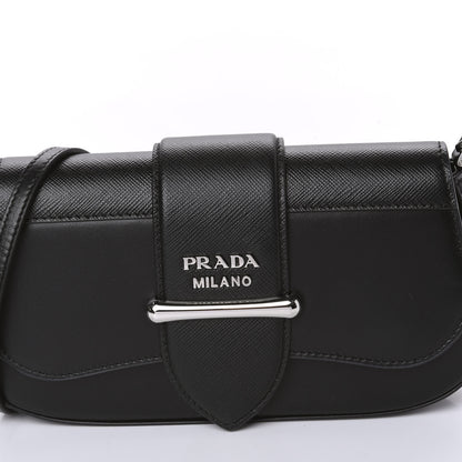 Prada City Calfskin Saffiano Mini Sidonie Shoulder Bag Black 9 of 10