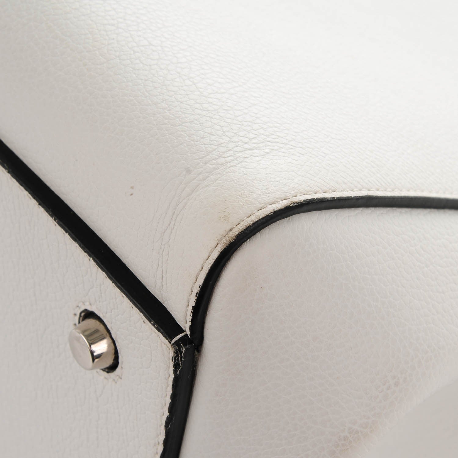 Celine Grained Calfskin Medium Edge Shoulder Bag White 9 of 10