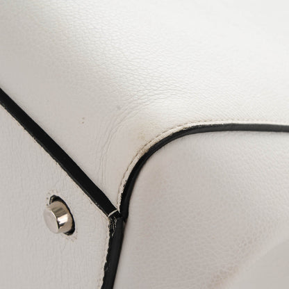 Celine Grained Calfskin Medium Edge Shoulder Bag White 9 of 10