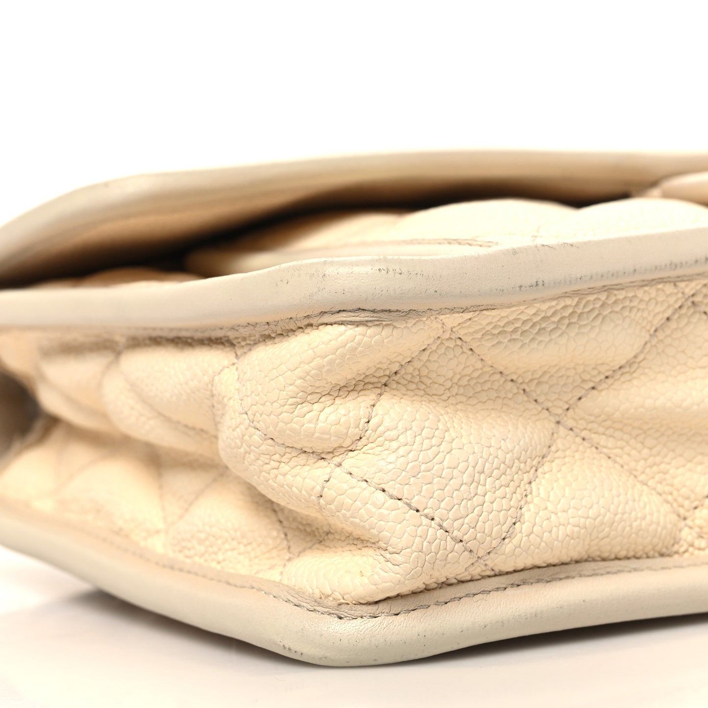 Caviar Quilted Medium French Riviera Flap White