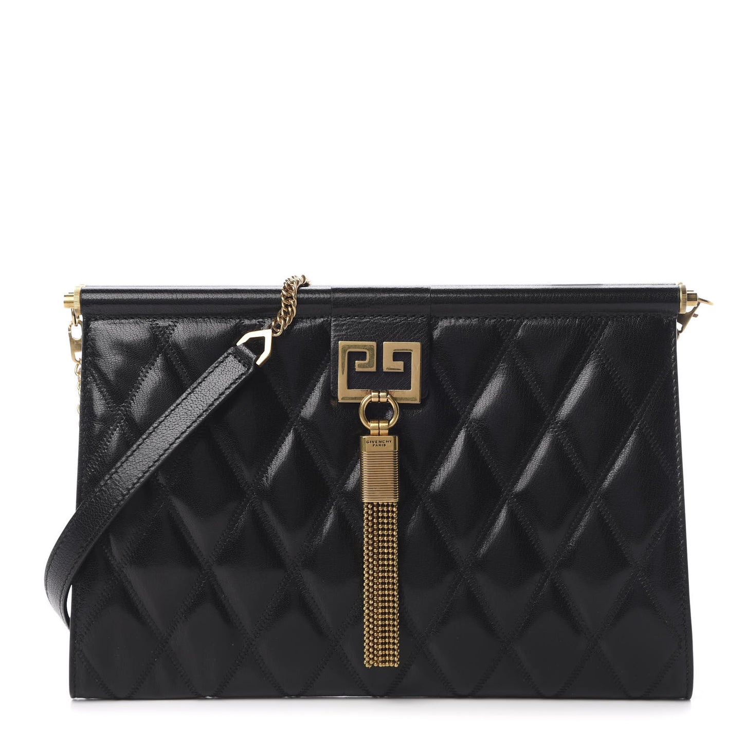 Goatskin Quilted Medium Gem Bag Black