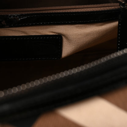 Burberry Nova Check Patent Small Chester Bowling Bag Black 6 of 9