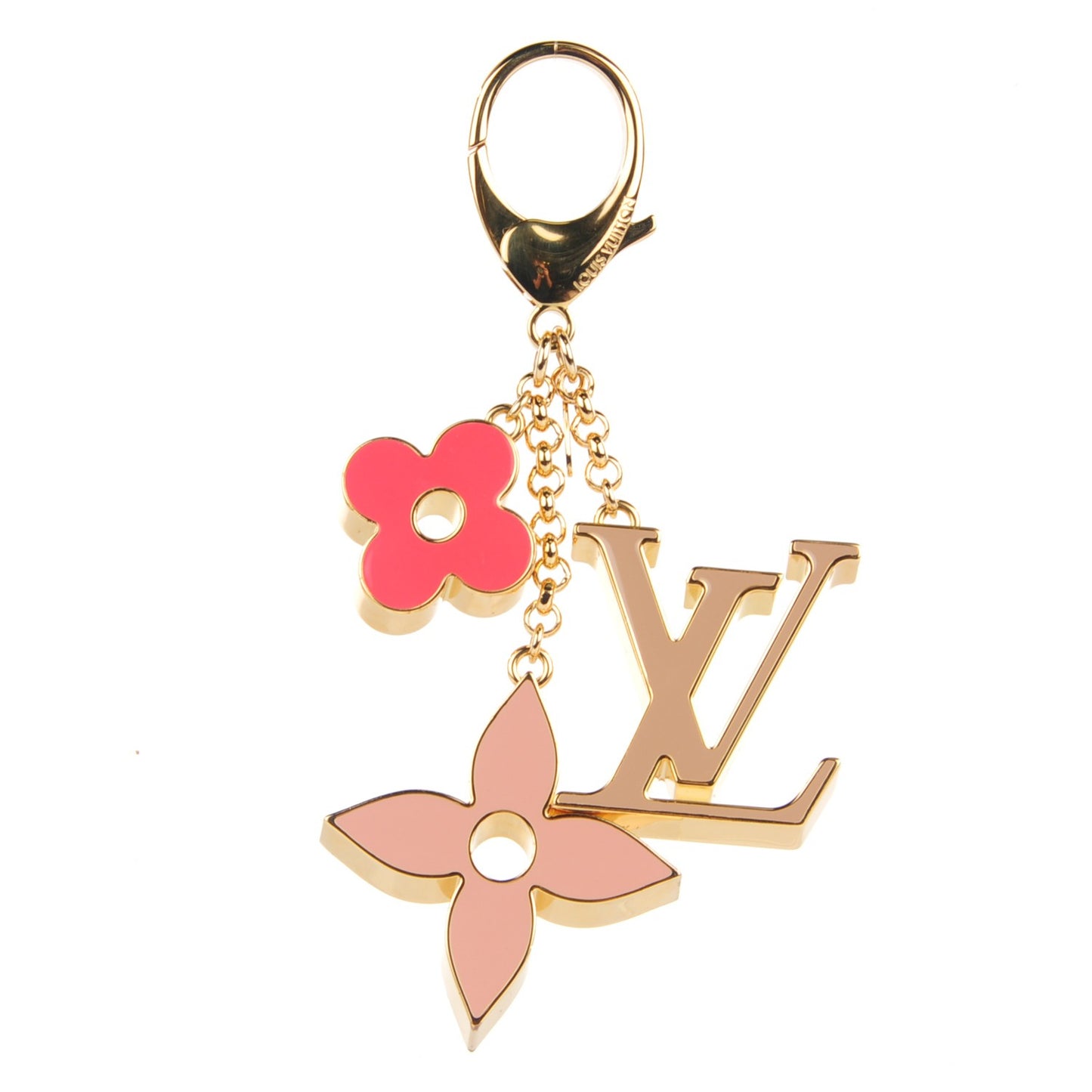 Fleur De Monogram Bag Charm Pink