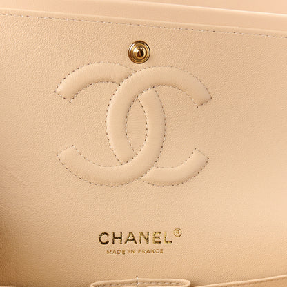 Chanel Lambskin Quilted Medium Double Flap Beige 6 of 13