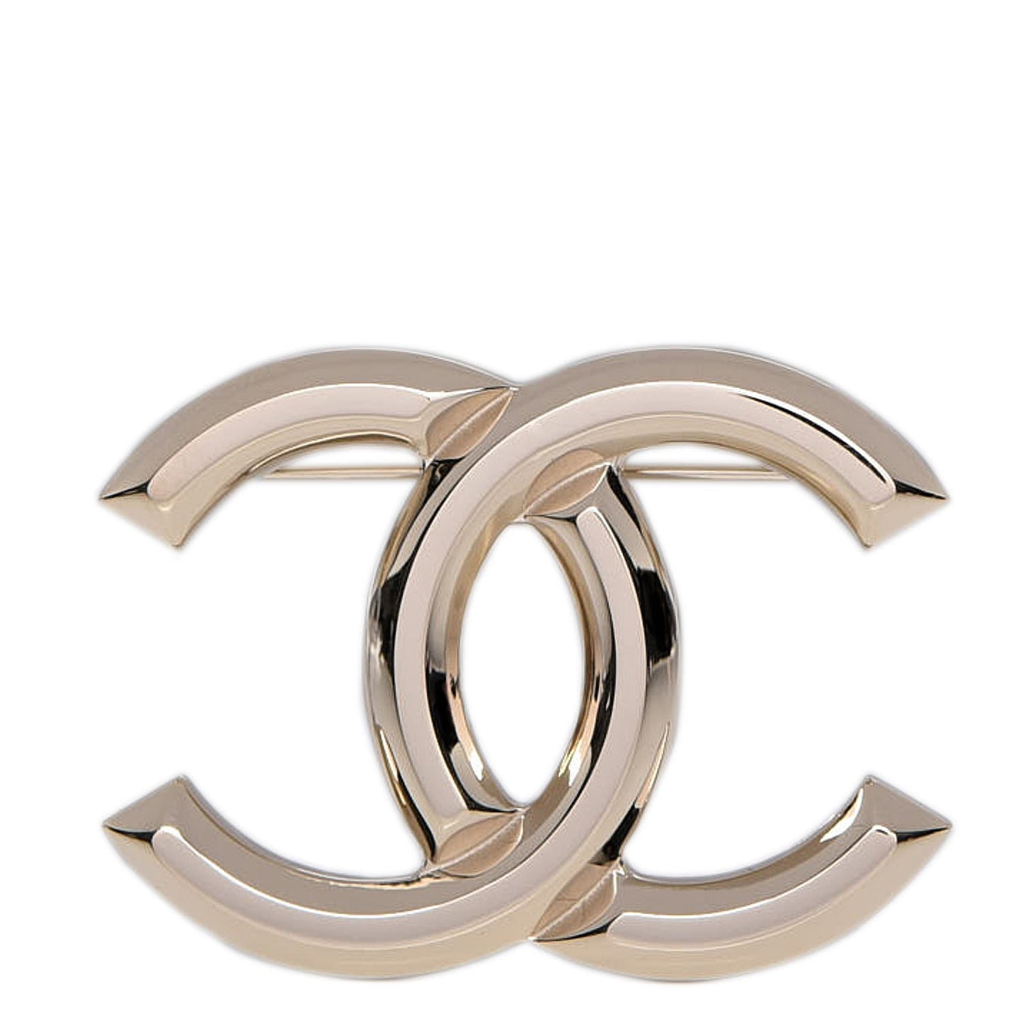 Metal CC Brooch Gold