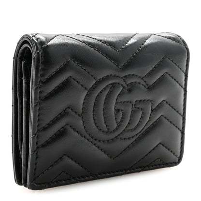 Gucci Calfskin Matelasse GG Marmont Card Case Wallet Black 3 of 7