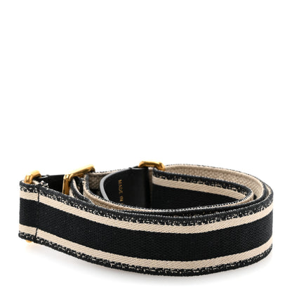 Christian Dior Canvas Embroidered Shoulder Strap Black 2 of 6