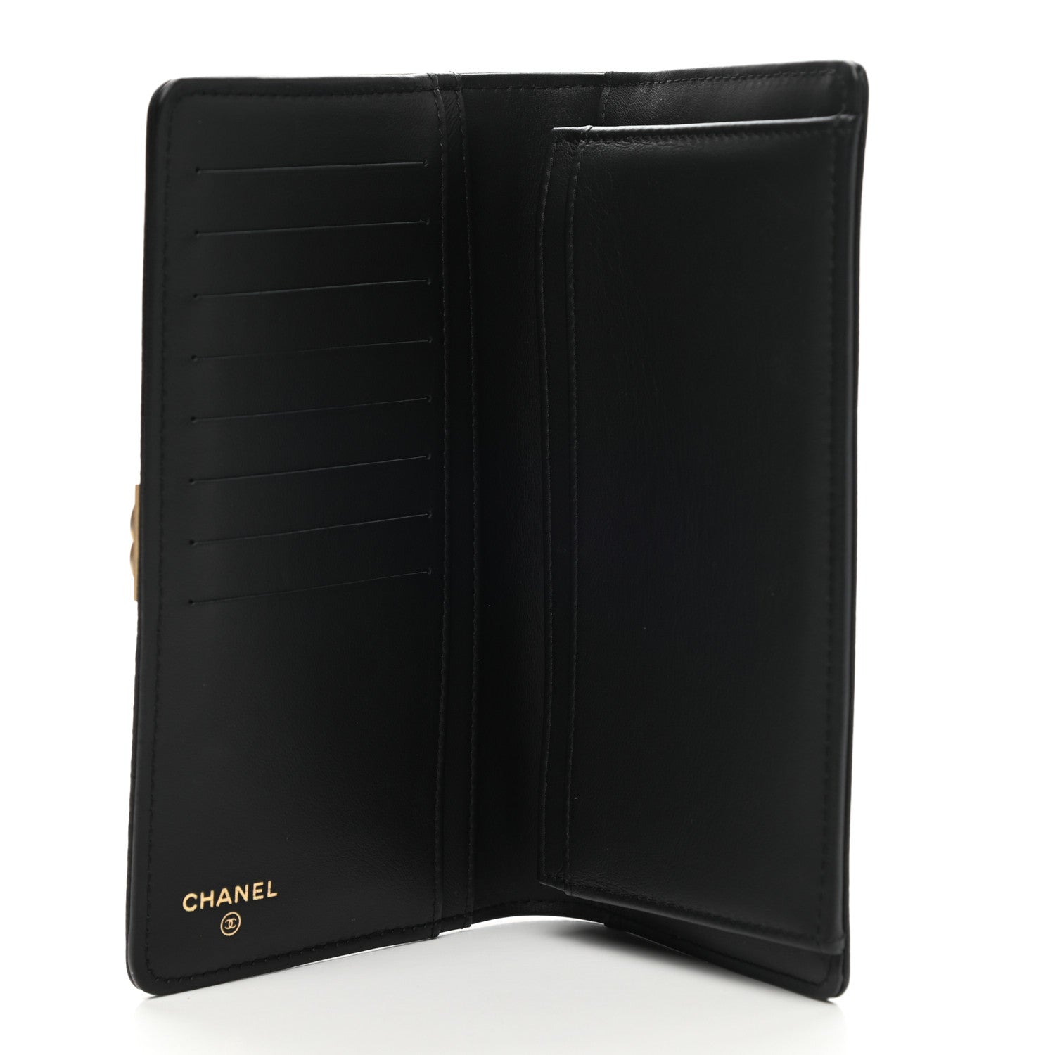 Chanel Caviar Quilted Boy Yen Wallet Black 5 of 9