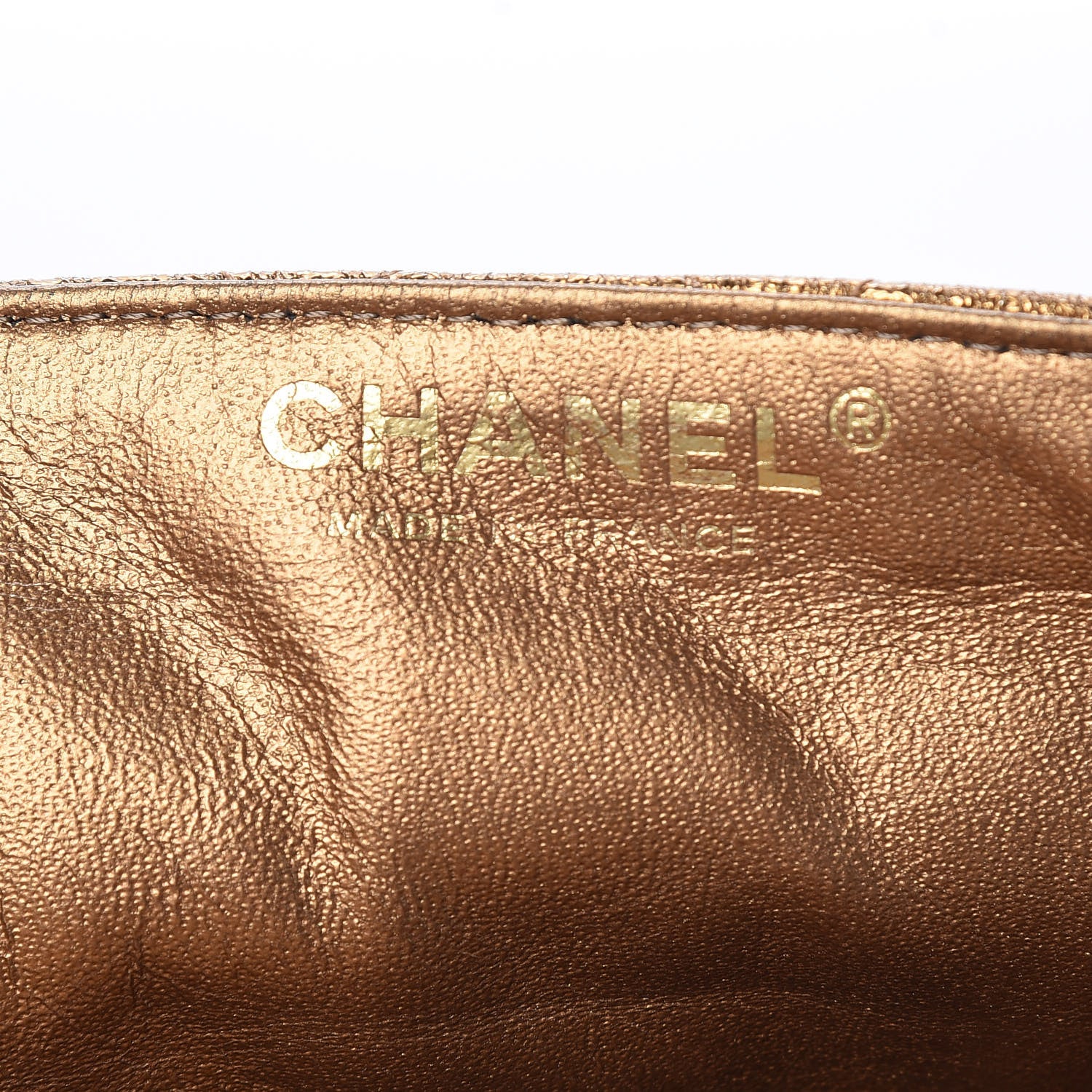 Chanel Metallic Crackled Calfskin Quilted East West Flap Dark Gold 6 of 12