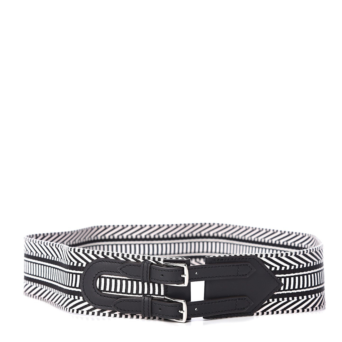 Toile Sombrero 50mm Cavale Belt 100 Black Ecru
