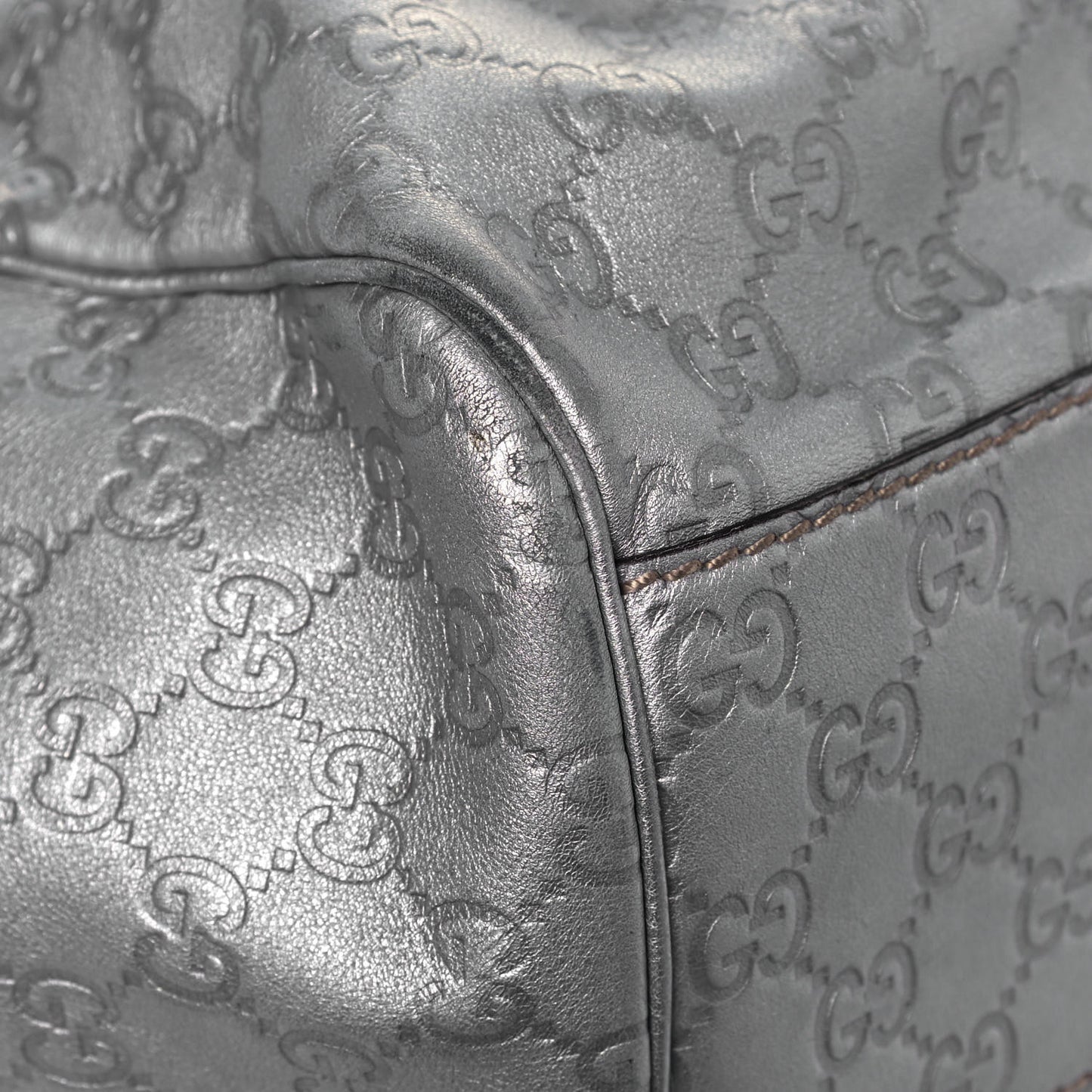 Guccissima Large Sukey Tote Silver