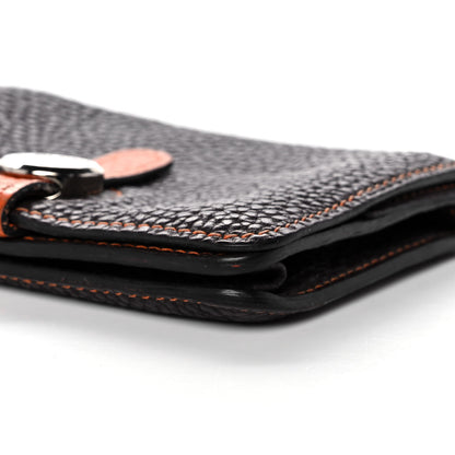Hermes Togo Dogon Card Case Black Orange 8 of 11