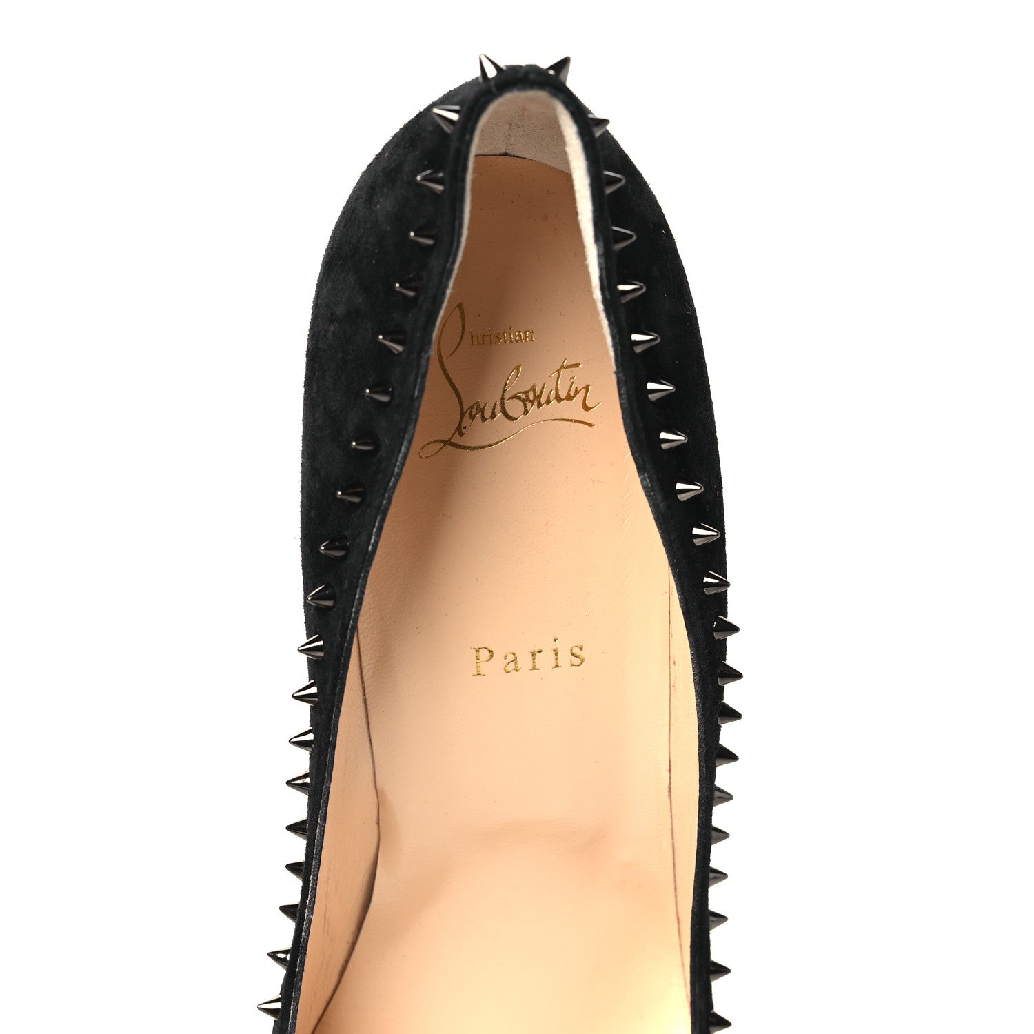 Christian Louboutin Veau Velours Anjalina 85 Pumps 41.5 Black Gun 8 of 9