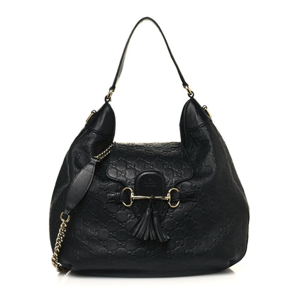 Gucci Guccissima Medium Emily Hobo Black 1 of 18