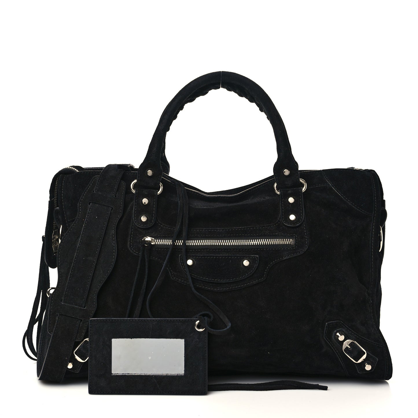 Baby Daim Suede Classic Silver Hardware City Black