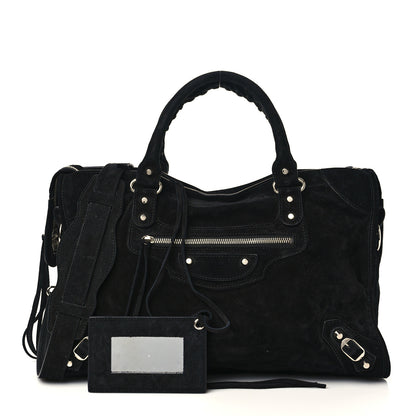 Balenciaga Baby Daim Suede Classic Silver Hardware City Black 1 of 7