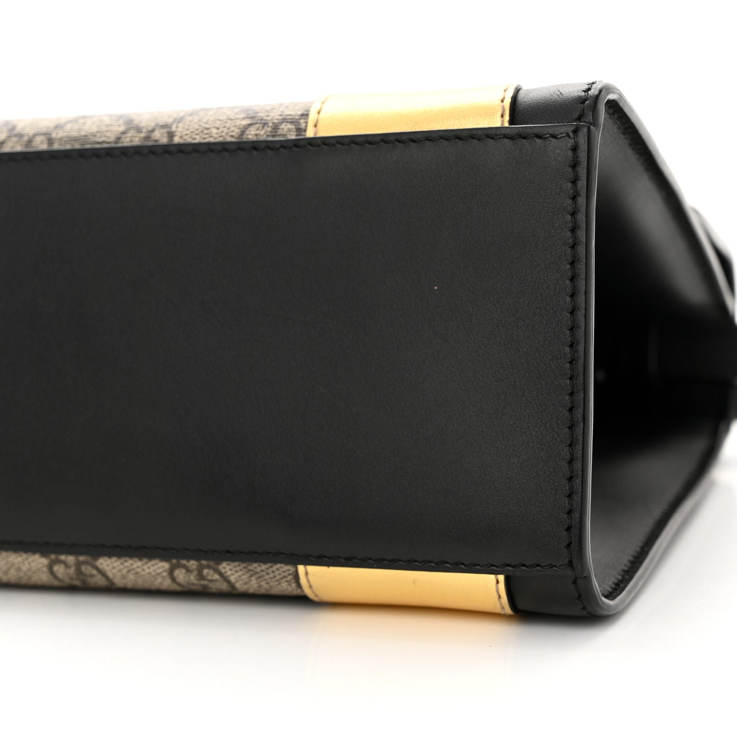 GG Supreme Monogram Small Osiride Top Handle Bag Black Gold