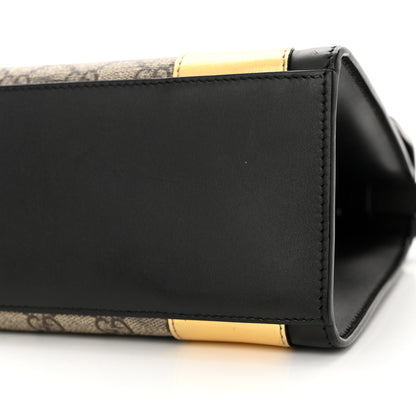 Gucci GG Supreme Monogram Small Osiride Top Handle Bag Black Gold 10 of 12