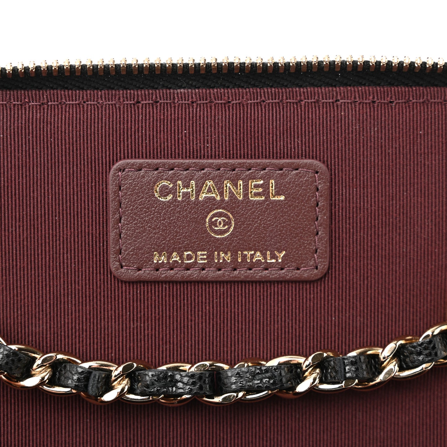 Caviar Quilted Small Vanity Case With Chain Black