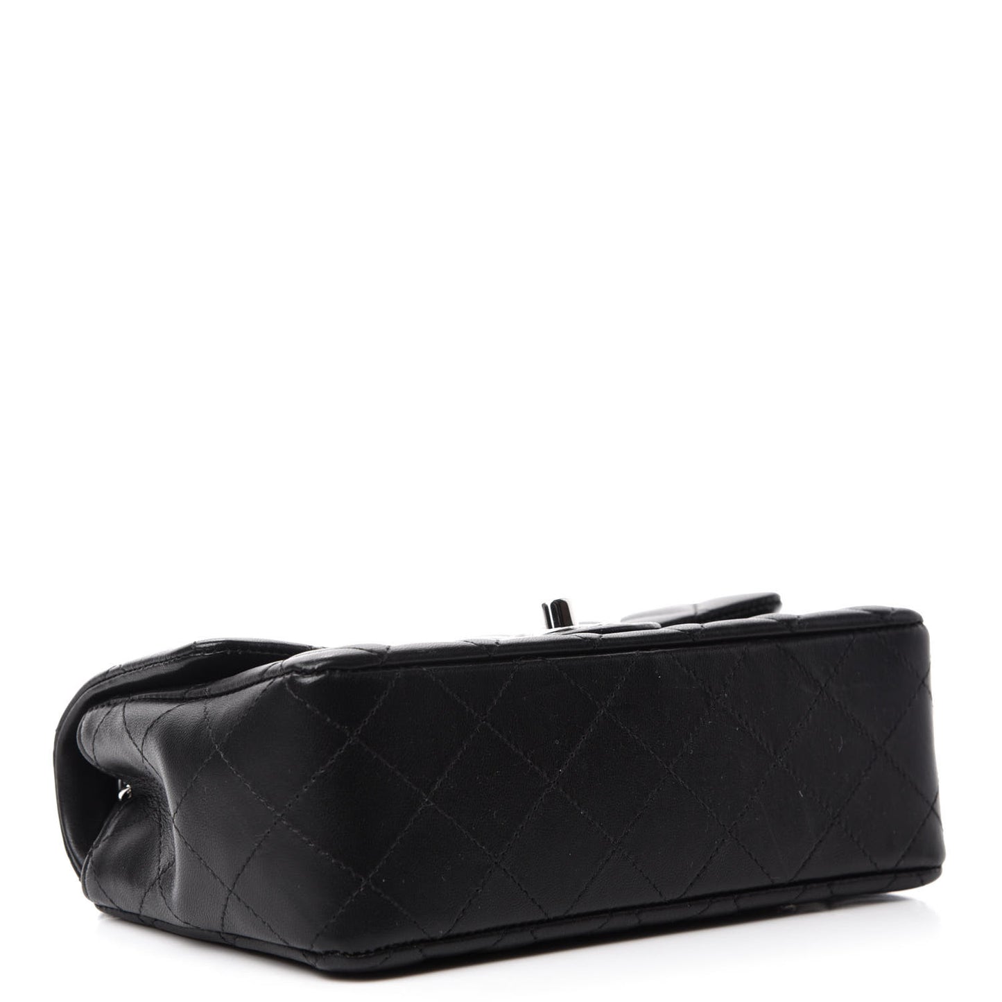 Lambskin Quilted Mini Rectangular Flap Black