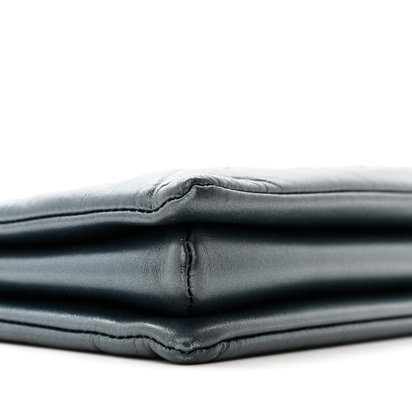 Metallic Lambskin Embossed Monogram Coussin PM Bleu