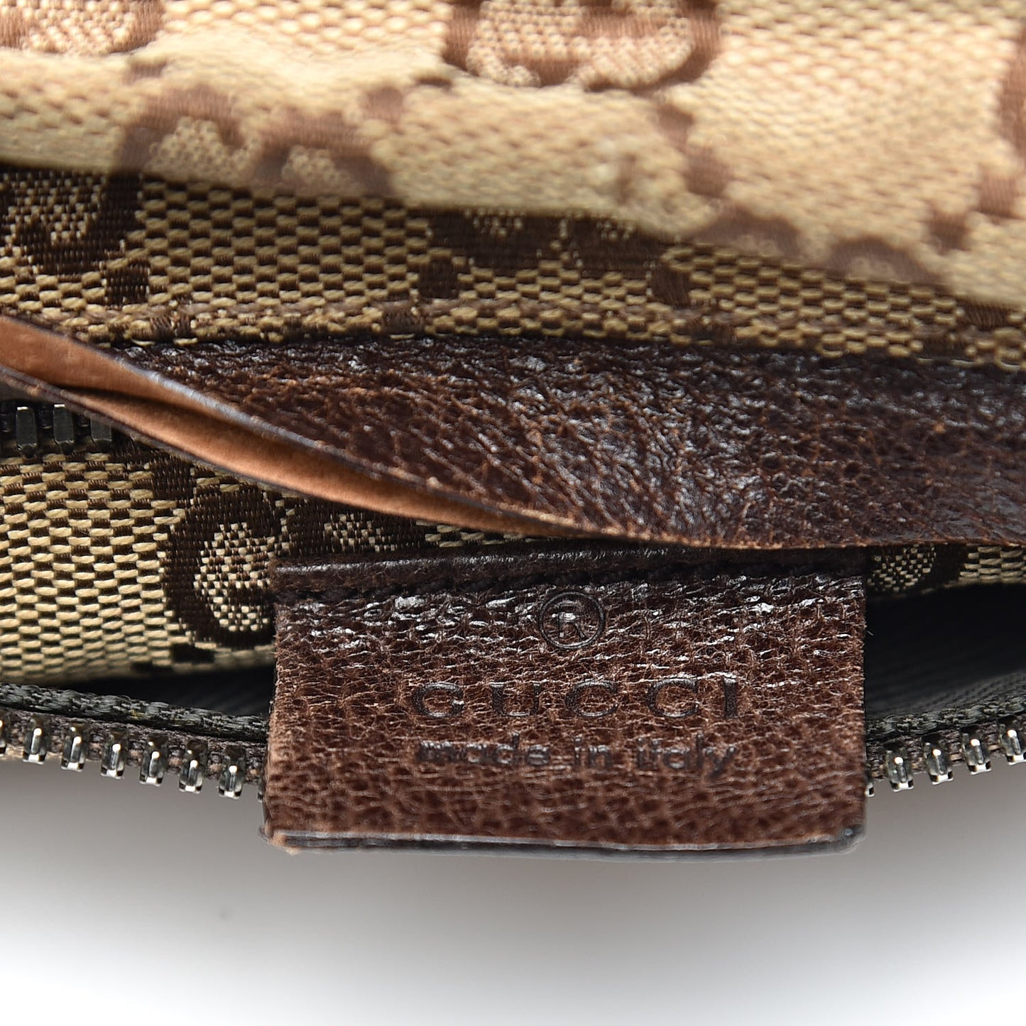 GG Monogram Double Pocket Belt Bag Dark Brown