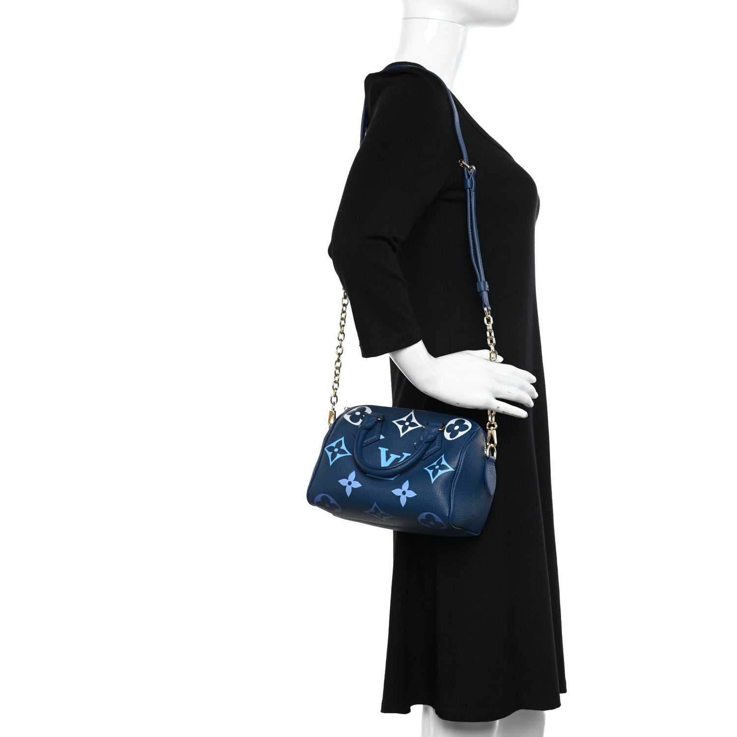 Louis Vuitton Empreinte Monogram Giant Speedy Bandouliere 20 Degrade Blue 2 of 9