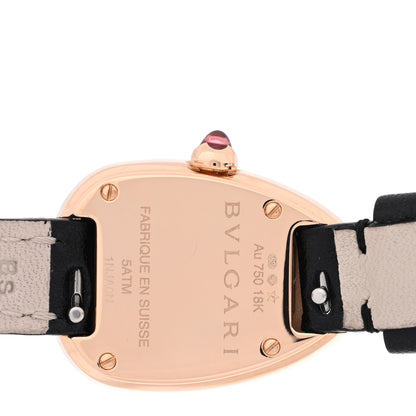 Bulgari 18K Rose Gold Calfskin Diamond Bezel 20mm Serpenti Double Wrap Quartz Watch Red 4 of 5