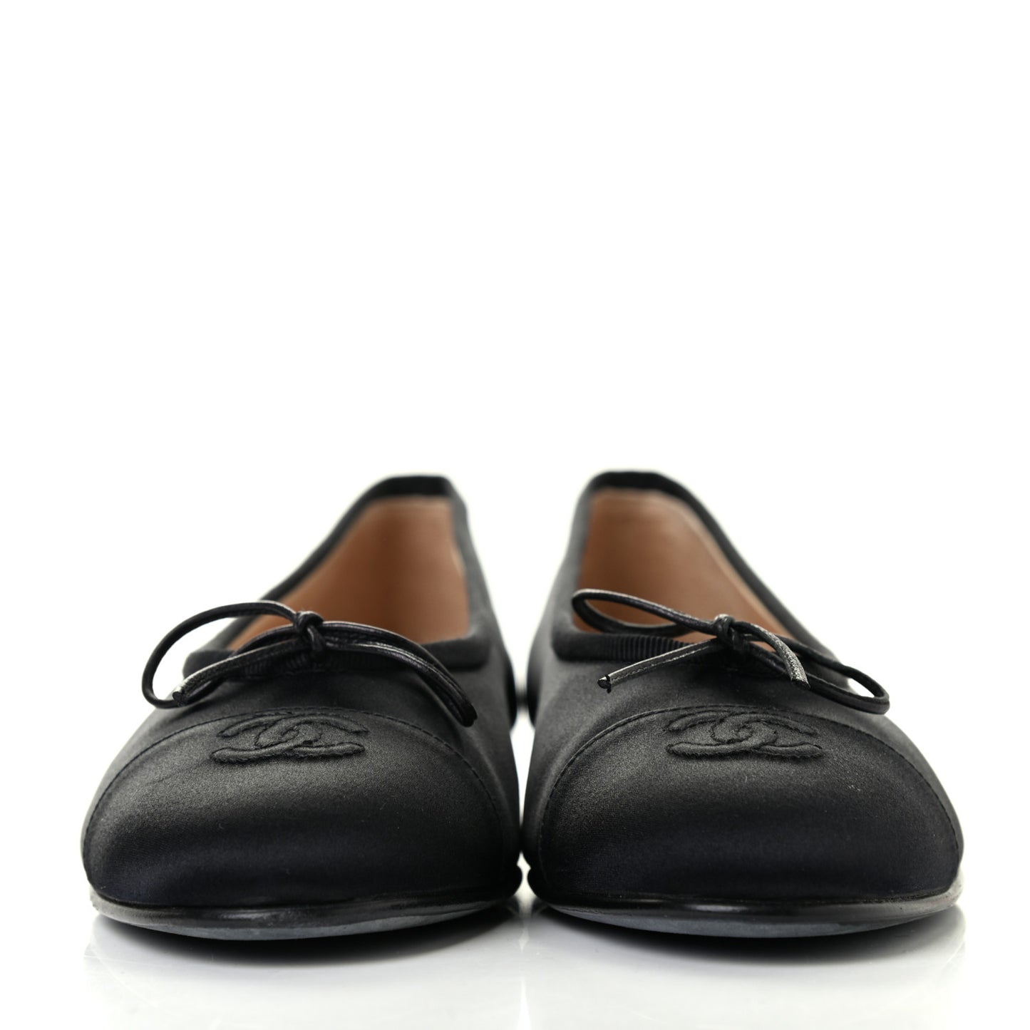 Satin Cap Toe CC Ballerina Flats 38.5 Black