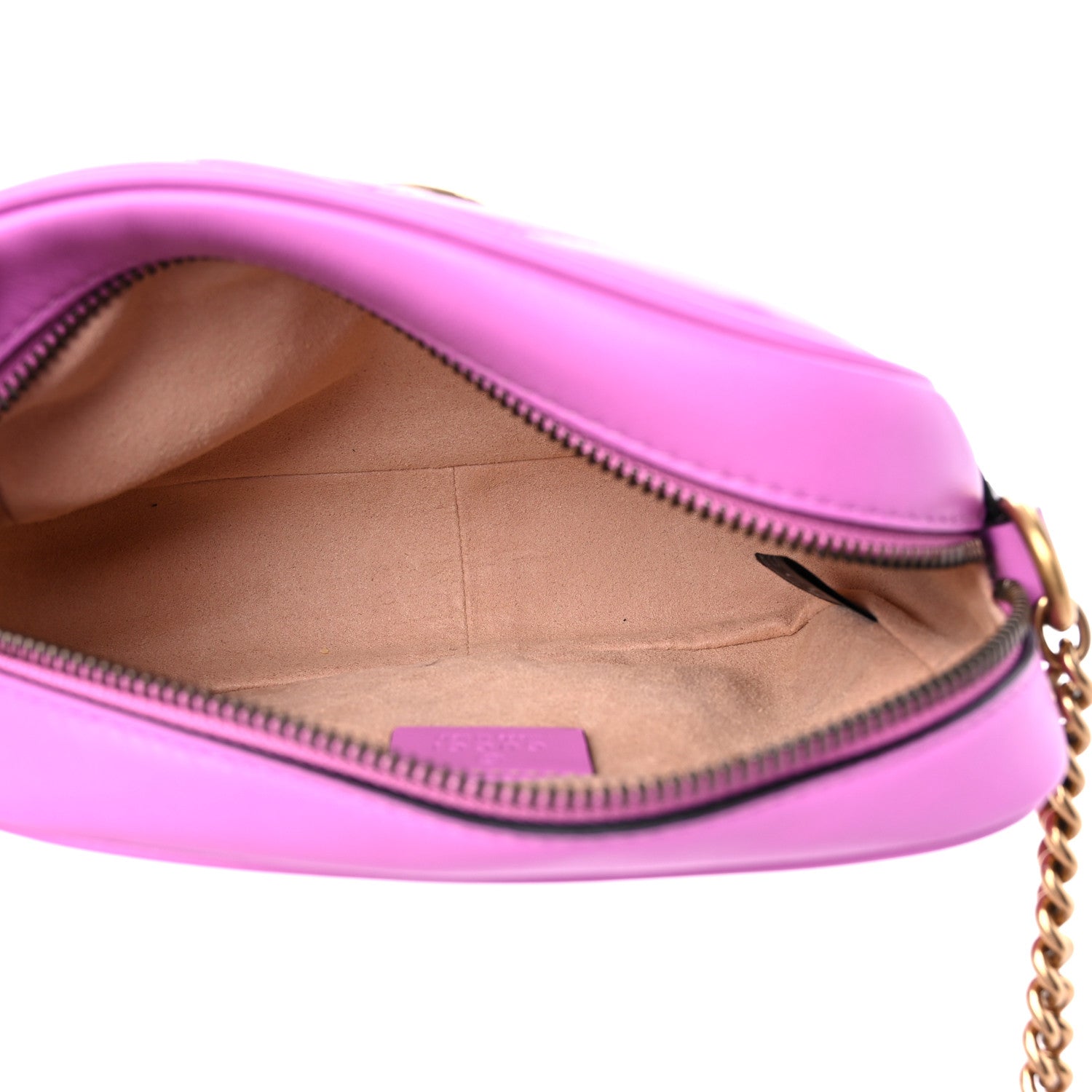 Gucci Calfskin Matelasse Mini GG Marmont Chain Shoulder Bag Candy Mousse 6 of 12