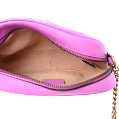 Gucci Calfskin Matelasse Mini GG Marmont Chain Shoulder Bag Candy Mousse 6 of 12