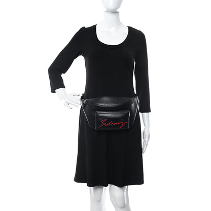 Balenciaga Supple Calfskin Signature Logo Large Everyday Beltpack Black 2 of 8