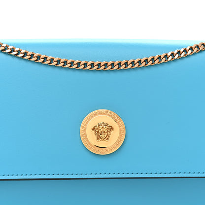 Versace Calfskin Medusa Wallet on Chain Crossbody Blue 7 of 9