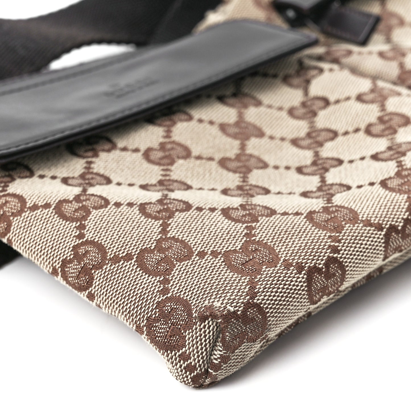 GG Monogram Double Pocket Belt Bag Dark Brown
