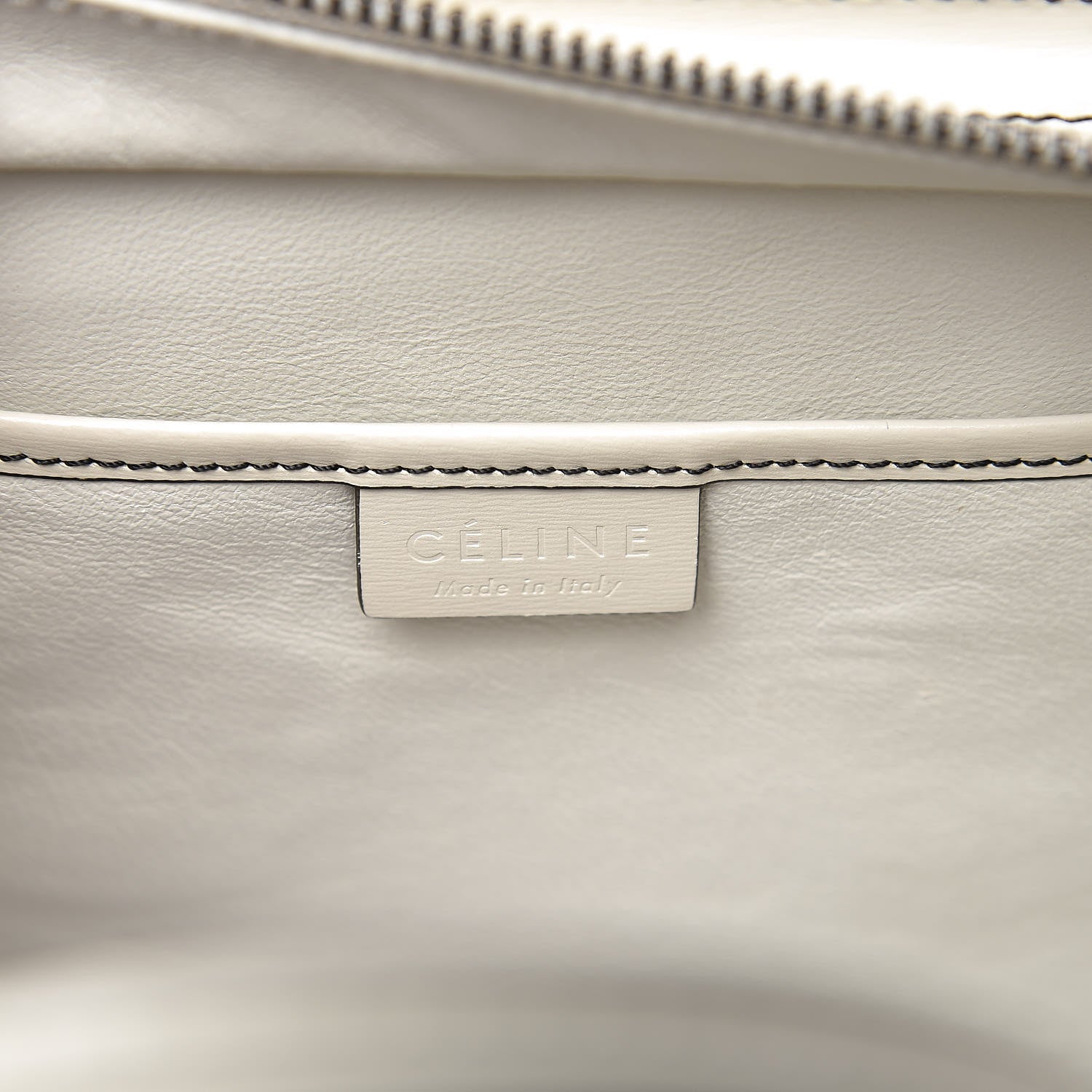 Celine Satin Calfskin Nano Debossed Luggage White 6 of 9