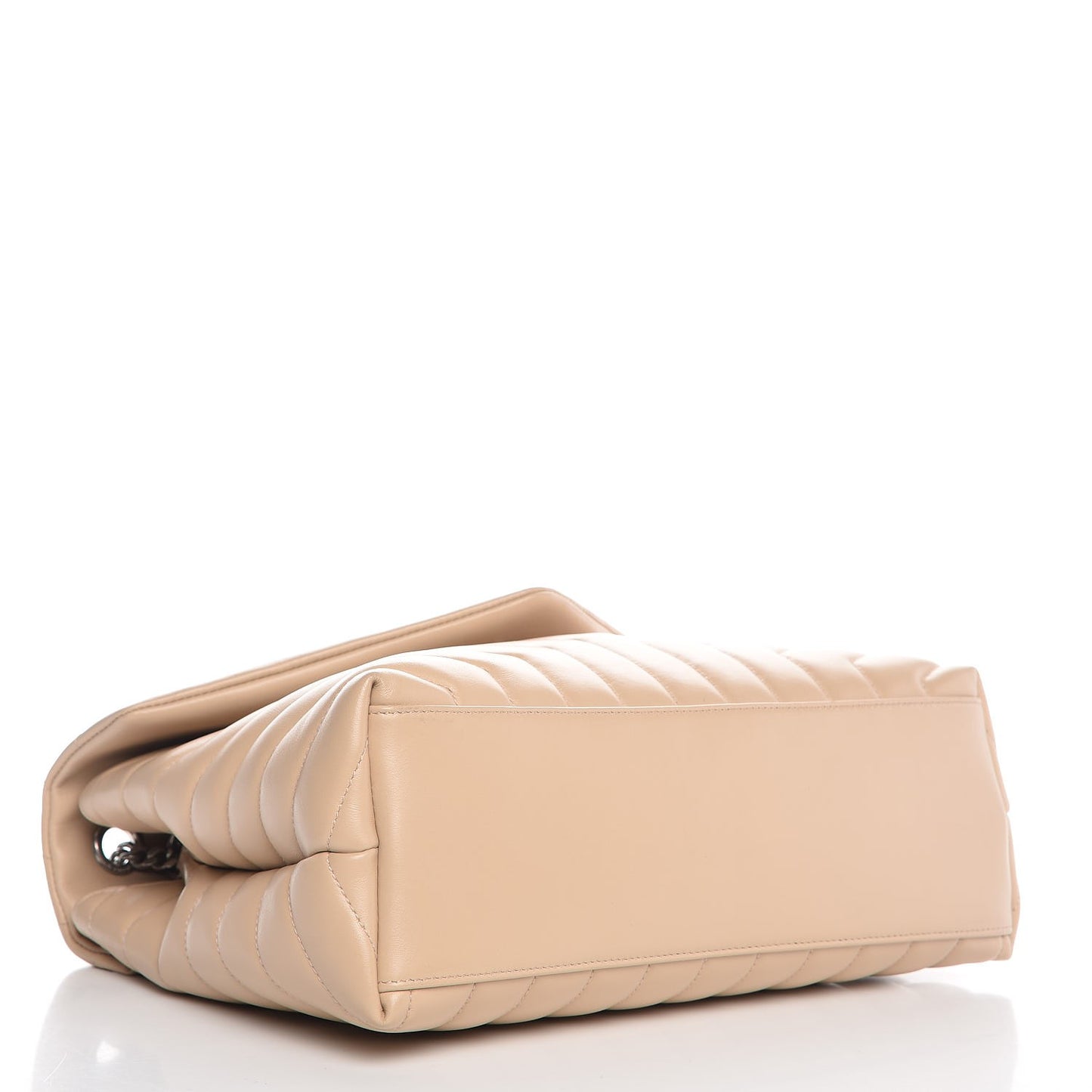 Calfskin Y Quilted Monogram Medium Loulou Chain Satchel Nude Powder
