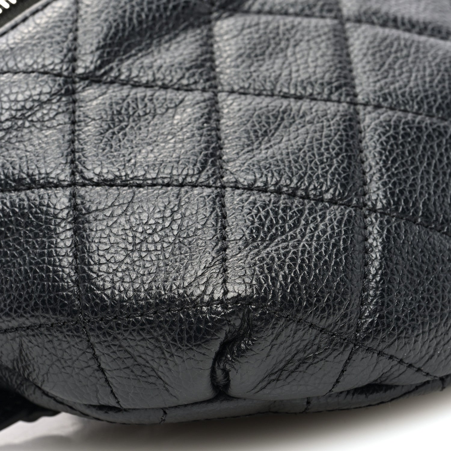 Chanel Grained Calfskin Quilted Waist Belt Bag Black 9 of 10