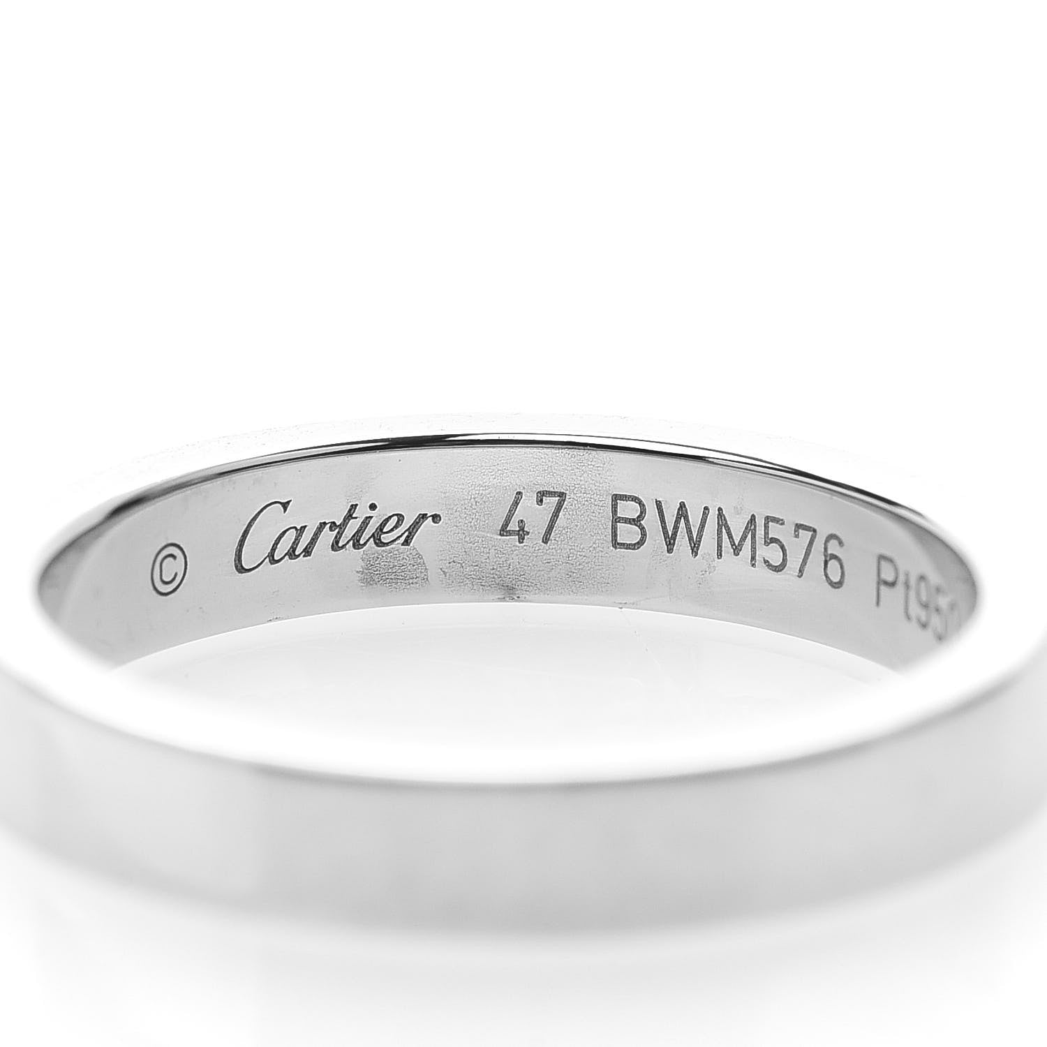 Cartier Platinum Diamond 3mm C De Cartier Wedding Band Ring 47 4 4 of 4