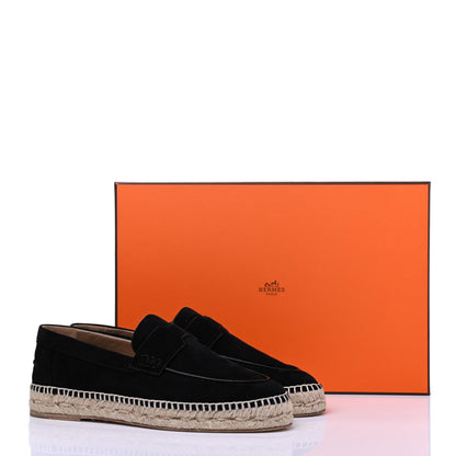 Hermes Suede Calfskin Womens Trip Espadrilles 36 Black 8 of 8