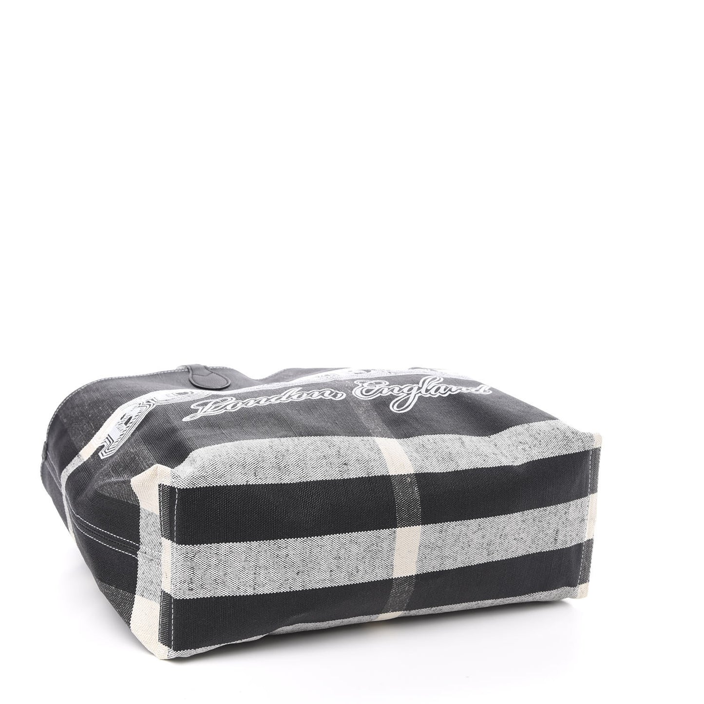 Coated Canvas Mega Check Medium Doodle Tote Black White