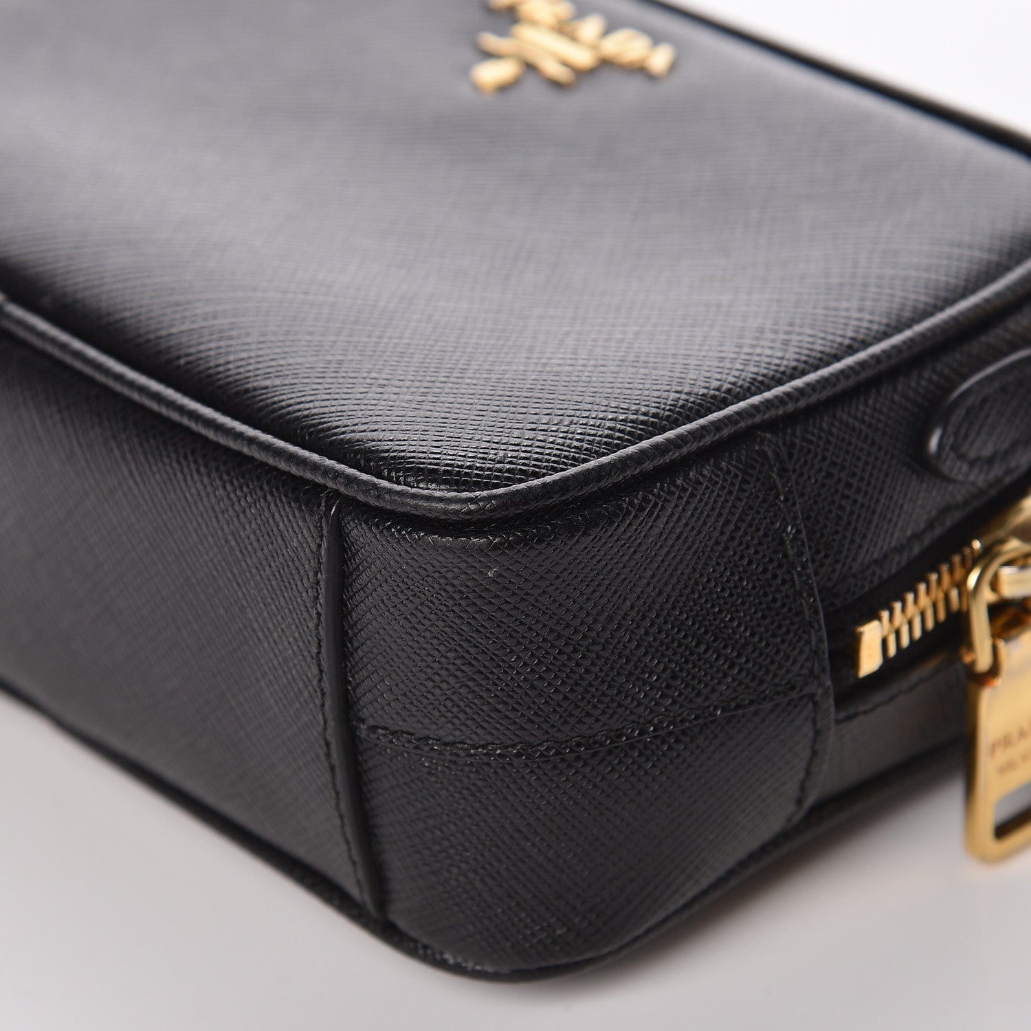 Prada Saffiano Mini Camera Crossbody Bag Black 13 of 14