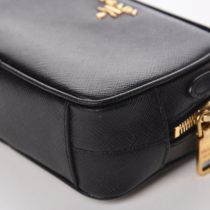 Prada Saffiano Mini Camera Crossbody Bag Black 13 of 14